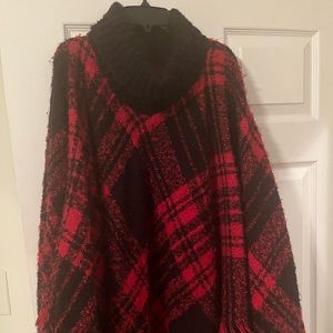 Red + Black Poncho